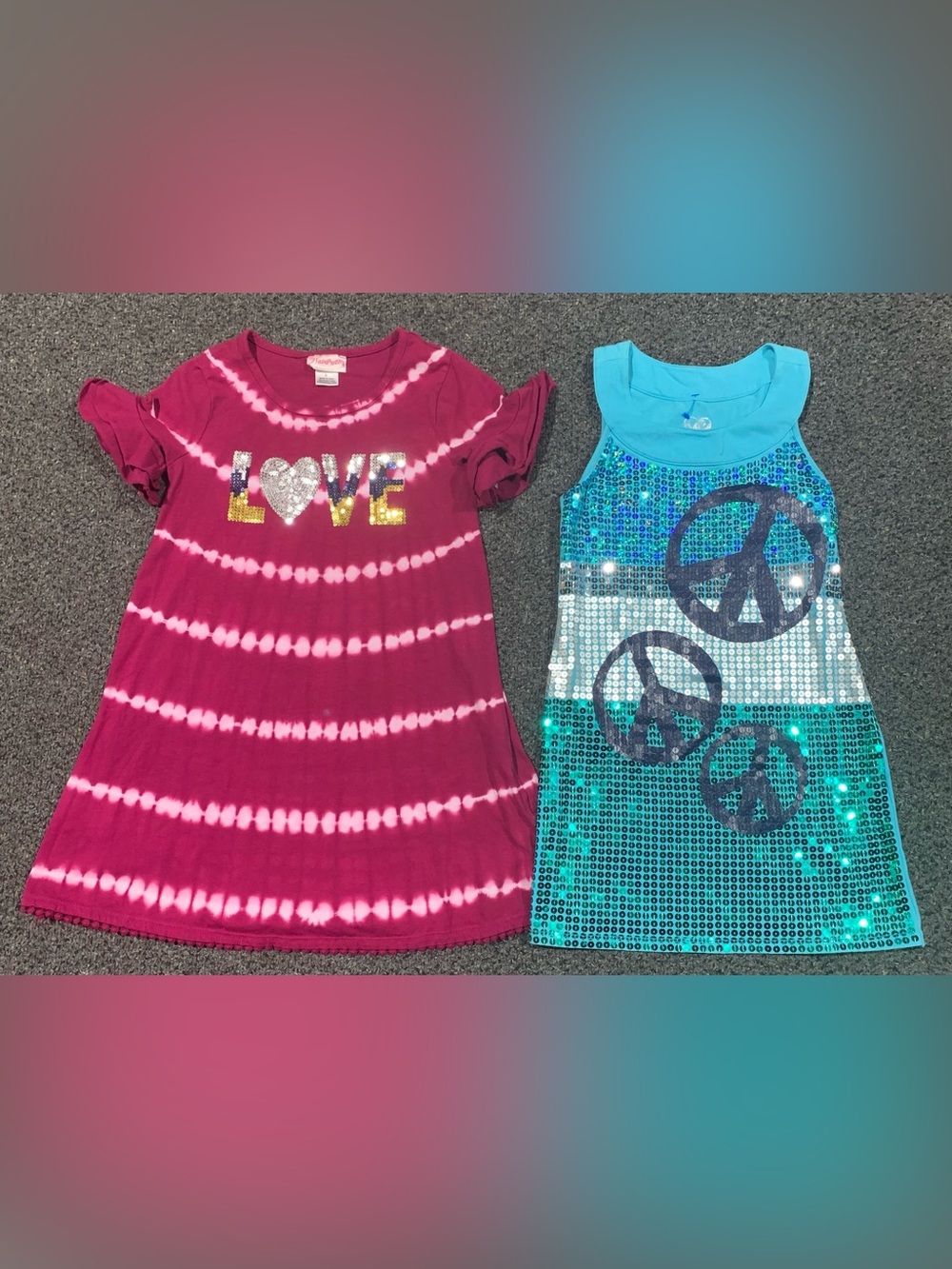 Two girls size 8 retro 70s summer dresses